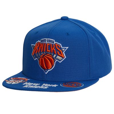 Mitchell & Ness NBA New York Knicks Front Face Snapback - Sinine - Kork