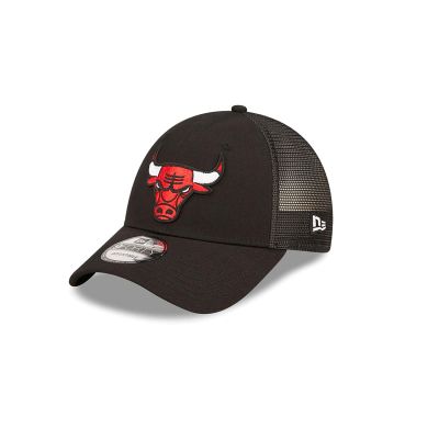 New Era Chicago Bulls Home Field Black 9FORTY A-Frame Trucker Cap - Must - Kork