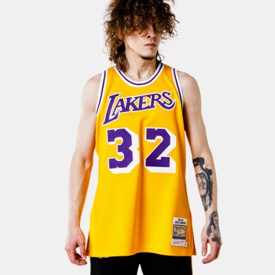 Mitchell & Ness Authentic Jersey Los Angeles Lakers Magic Johnson Yellow - Kollane - Jersey