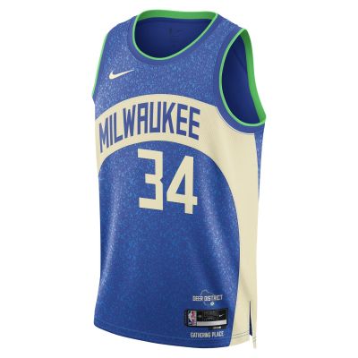 Nike Dri-FIT NBA Milwaukee Bucks Giannis Antetokounmpo City Edition 23/24 Swingman Jersey - Sinine - Jersey