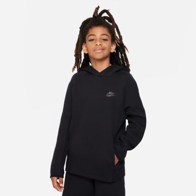 Nike Sportswear Tech Fleece Big Kids' Pullover Hoodie Black - Must - Kapuutsiga harajuku