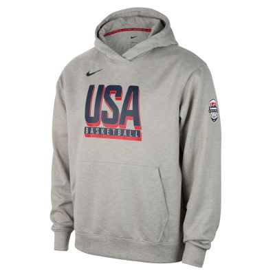 Nike USA Practice Fleece Basketball Hoodie Grey - Hall - Kapuutsiga harajuku