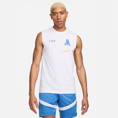 Nike Dri-FIT Ja Sleeveless Basketball Tee White - Valge - Lühikeste varrukatega T-särk