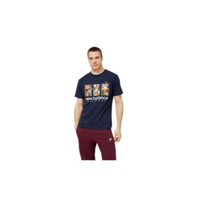 New Balance Hoops Abstract Graphic T-Shirt - Sinine - Lühikeste varrukatega T-särk