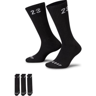 Jordan Essentials 3 Pack Crew Black Socks - Must - Sokid