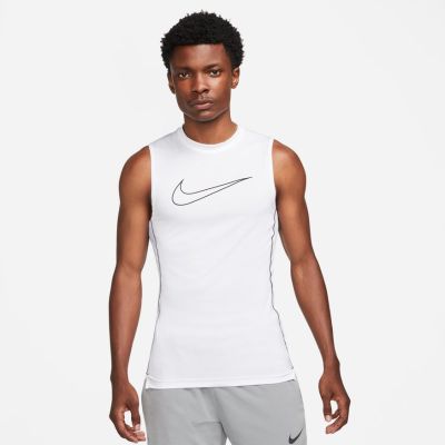 Nike Pro Dri-FIT Tight Fit Sleeveless Top White - Valge - Lühikeste varrukatega T-särk