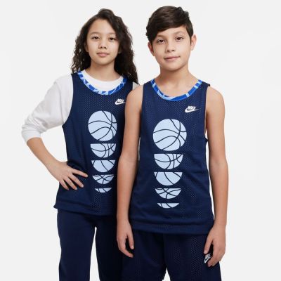 Nike Culture of Big Kids Reversible Basketball Jersey Midnight Navy - Sinine - Jersey