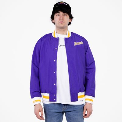 Mitchell & Ness 75th Anniversary Warm Up Jacket Los Angeles Lakers Dark Purple - Lilla - Jope